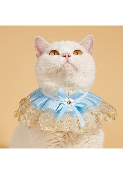 Sarı Stil L Boyutu Moda Ilmek Evcil Hayvan Tasması Sevimli Dantel Örgü Nakış Pet Önlük Geğirmek Kumaş Güzel Köpek Kedi Kolye Boyun Askısı Küçük Orta Köpek (Yurt Dışından)