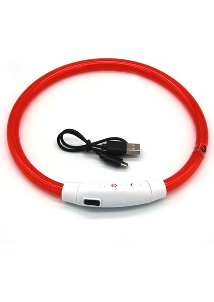 Kırmızı Stil 50CM USB Şarj Aydınlık Köpek Tasması LED Gece Parlayan Pil Köpek Kaybı Önleme Köpek Aksesuarları Malzemeleri Evcil Hayvanlar Için Makaleler (Yurt Dışından)
