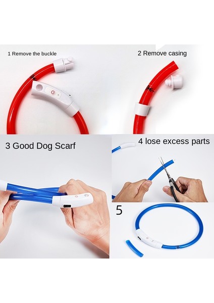 Kırmızı Stil 50CM USB Şarj Aydınlık Köpek Tasması LED Gece Parlayan Pil Köpek Kaybı Önleme Köpek Aksesuarları Malzemeleri Evcil Hayvanlar Için Makaleler (Yurt Dışından) indirimleri