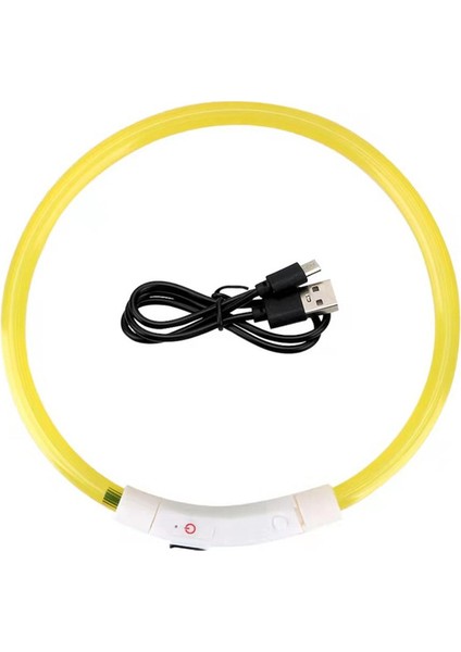 Sarı Stil L Boyutu LED USB Köpek Tasması Pet Köpek Gece Aydınlık Şarj Yaka LED Gece Güvenlik Yanıp Sönen Kızdırma Köpek Kaybı Önleme Yaka Pet Aksesuar (Yurt Dışından)