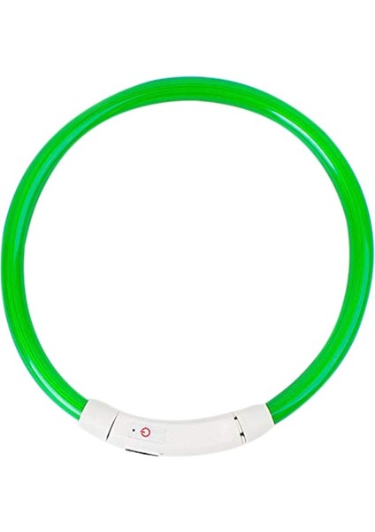 Yeşil Stil L Boyutu USB Şarj Pet Köpek Tasması Ayarlanabilir LED Tüp Yanıp Sönen Gece Köpek Tasmaları Parlayan Aydınlık Güvenlik Evcil Yaka (Yurt Dışından)