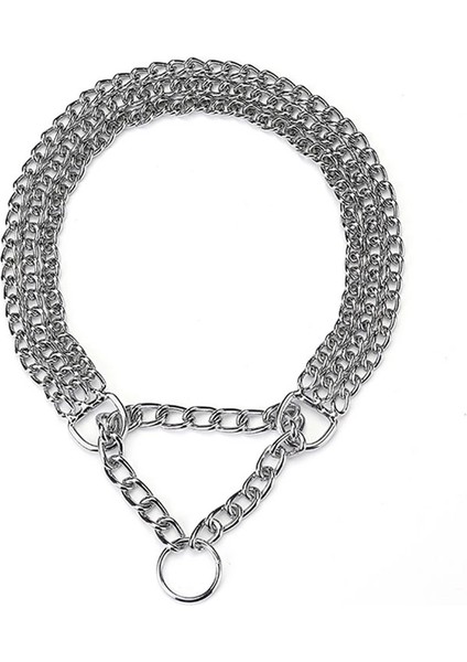 SL207B Stili 2.0MMX40CM Metal Demir Çift Üç Sıralı Köpek Zinciri Yaka Ayarlanabilir Şerit P-Tipi Pet Yaka Zinciri Büyük Köpek Tasmaları Kolye Martingale (Yurt Dışından) modelleri