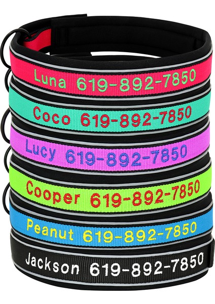 Siyah Stil M Boyutu Kişiselleştirilmiş Naylon Köpek Tasması Yansıtıcı Işlemeli Köpek Tasması Özel Pet Köpek Kımlık Etiketi Aksesuarları Yaka Köpek Malzemeleri Perro (Yurt Dışından) fiyatları