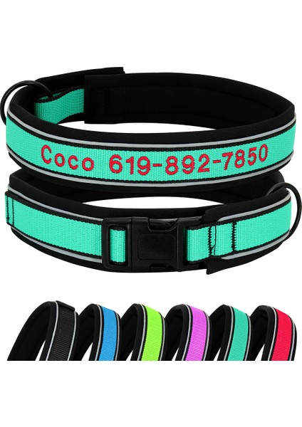 Siyah Stil M Boyutu Kişiselleştirilmiş Naylon Köpek Tasması Yansıtıcı Işlemeli Köpek Tasması Özel Pet Köpek Kımlık Etiketi Aksesuarları Yaka Köpek Malzemeleri Perro (Yurt Dışından) modelleri