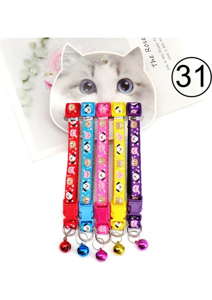 No.31 Tarzı Kedi Çanı Için Tasmalar Kedi Yavrusu Için Çan Renkli Ayarlanabilir Kolye Kedi Yaka Evcil Hayvan Tasmaları (Yurt Dışından)