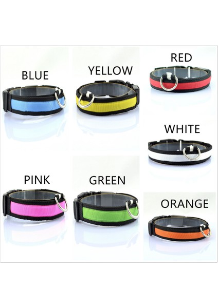 Beyaz Stil L Boyutu Naylon LED Pet Köpek Tasması Light Up Köpek Tasma Yaka Gece Güvenlik Yanıp Sönen Ayarlanabilir Karanlıkta Parlayan Pet Malzemeleri Dropship (Yurt Dışından)