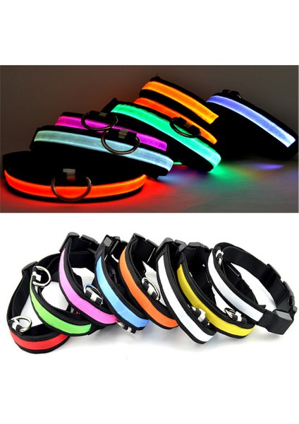 Beyaz Stil L Boyutu Naylon LED Pet Köpek Tasması Light Up Köpek Tasma Yaka Gece Güvenlik Yanıp Sönen Ayarlanabilir Karanlıkta Parlayan Pet Malzemeleri Dropship (Yurt Dışından)