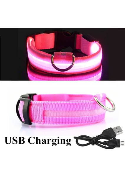 Usb-Pk Stili 45-52 cm USB Şarj Edilebilir Veya Pil Pet Köpek Pet Kedi LED Parlayan Yaka Aydınlık Yanıp Sönen Kolye Açık Yürüyüş Gece Güvenlik Malzemeleri (Yurt Dışından)