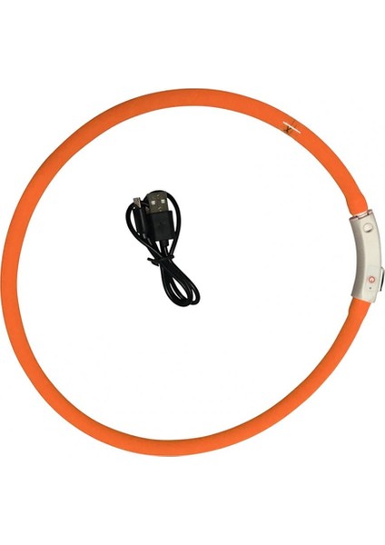 Turuncu Tarzı Yüksek Li Işıklı Yaka Uzun Bekleme Süresi Çıkarılabilir Esnek Pet LED Işıklı Güvenlik Tasması (Yurt Dışından)