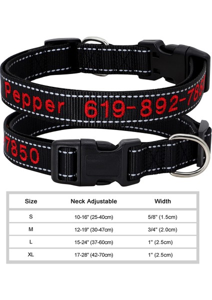 6221-1BL Tarzı L Boyutu Ayarlanabilir Naylon Işlemeli Köpek Tasması Özel Kimlik Adı Aksesuarları Küçük Orta Büyük Köpekler Evcil Hayvanlar Malzemeleri Için Evcil Hayvan Tasmaları Perro (Yurt Dışından)