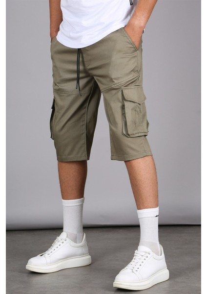 Haki Basic Kargo Cep Erkek Kapri Şort 5473 fiyatları