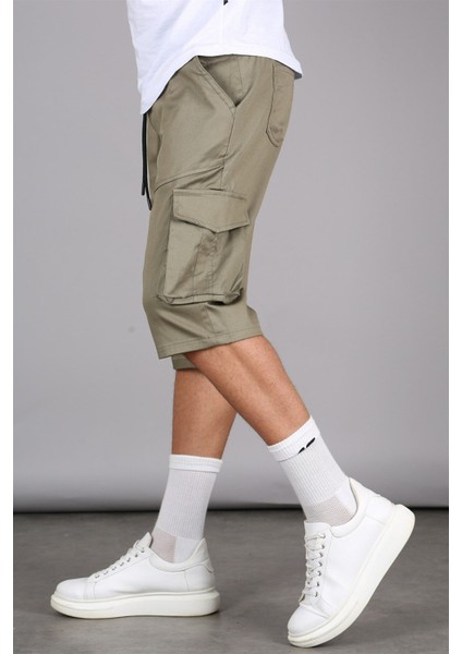 Haki Basic Kargo Cep Erkek Kapri Şort 5473 modelleri
