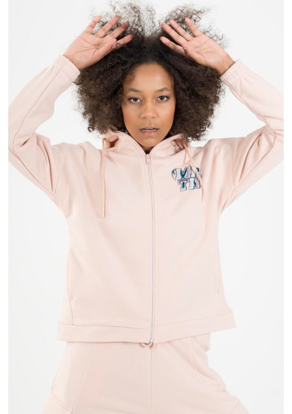 Comfort Kadın Kapşonlu Uzun Kol Pudra Tracktop 22972 modelleri