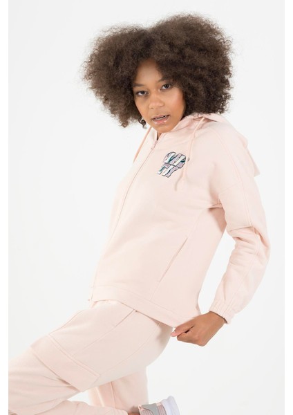 Comfort Kadın Kapşonlu Uzun Kol Pudra Tracktop 22972 fırsatları