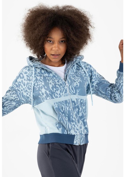 Comfort Kadın Kapşonlu Uzun Kol Sisli Mavi Tracktop 21450 modelleri