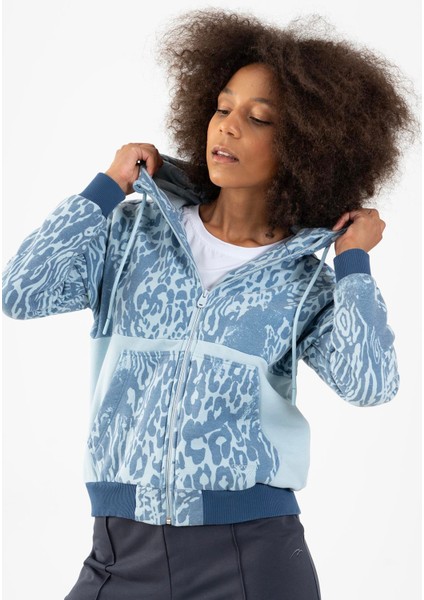 Comfort Kadın Kapşonlu Uzun Kol Sisli Mavi Tracktop 21450 fırsatları