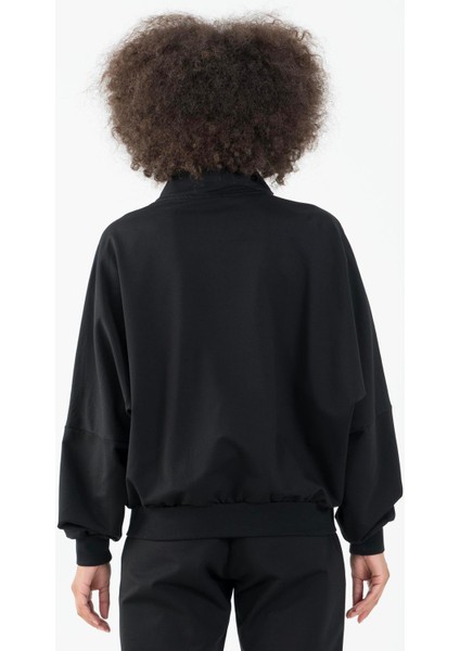 Oversize Kadın Dik Yaka Uzun Kol Siyah Tracktop 22176 fiyatları