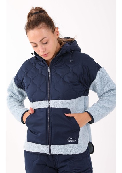Comfort Kadın Kapşonlu Uzun Kol Sisli Mavi Tracktop 21440 modelleri