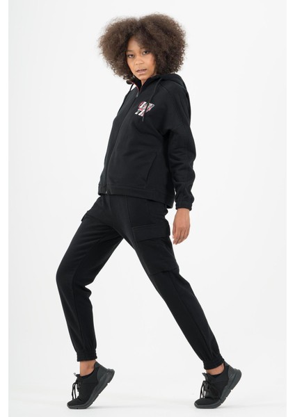 Comfort Kadın Kapşonlu Uzun Kol Siyah Tracktop 22972 fırsatları