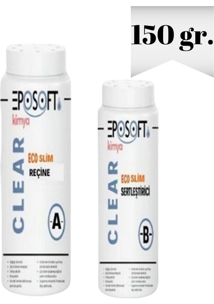 Ecosilim Şeffaf Epoksi Reçine Ince Döküm 150 gr (100 Gr. A + 50 Gr. B)