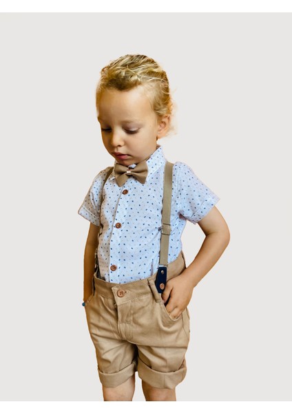 Erkek Çocuk Yazlık Takım Elbise Papyonlu ve Slopetli "yaman" Modeli modelleri