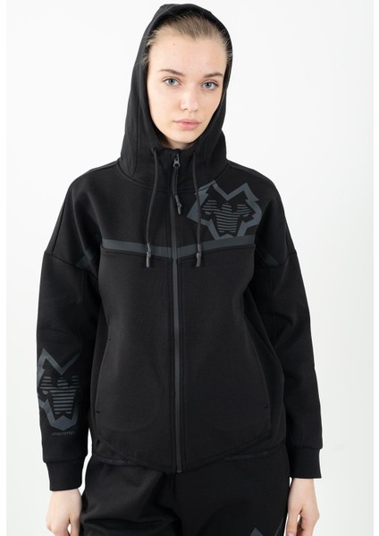 Regular Kadın Kapşonlu Uzun Kol Siyah Tracktop 22027 fırsatları
