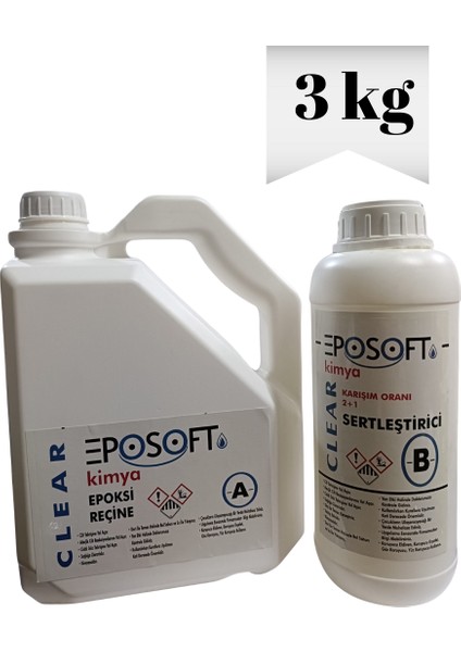 Ecosilim ECO1000 Şeffaf Epoksi Reçine Ince Döküm 3kg