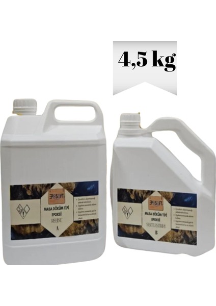 Yeni Şeffaf Epoksi Reçine Kalın Döküm 4,5 Kg. (A+B) Sehpa, Masa Uygulamaları Için | Yeni Ürün