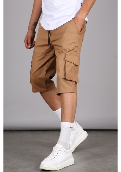 Camel Basic Kargo Cep Erkek Kapri Şort 5473