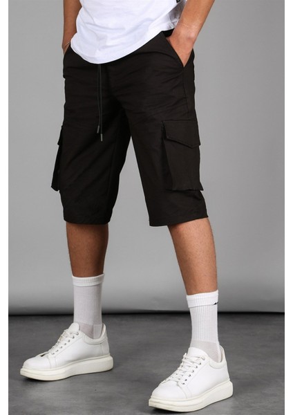 Siyah Basic Kargo Cep Erkek Kapri Şort 5473 modelleri