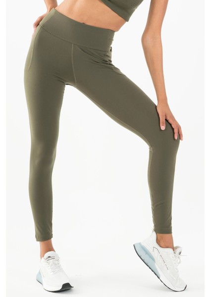 SlimFit Kadın Haki Tayt 22266