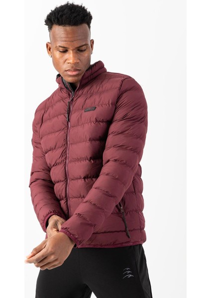 Regular Erkek Dik Yaka Takma Kol Bordo Mont 22314