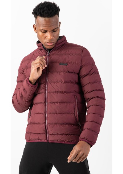 Regular Erkek Dik Yaka Takma Kol Bordo Mont 22314