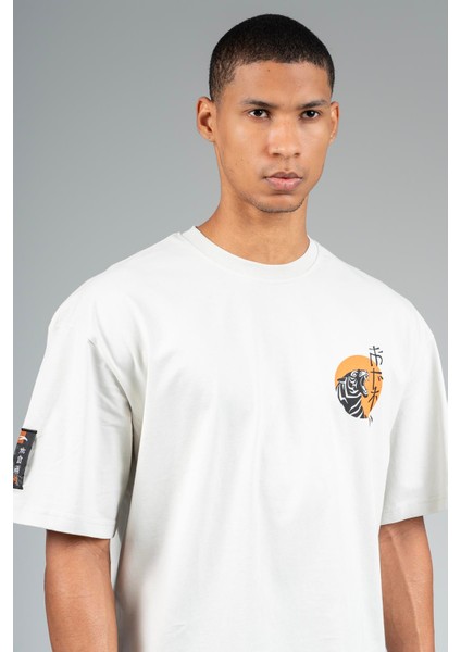 Oversize Erkek Bisiklet Yaka Gümüş Gri T-shirt fırsatları