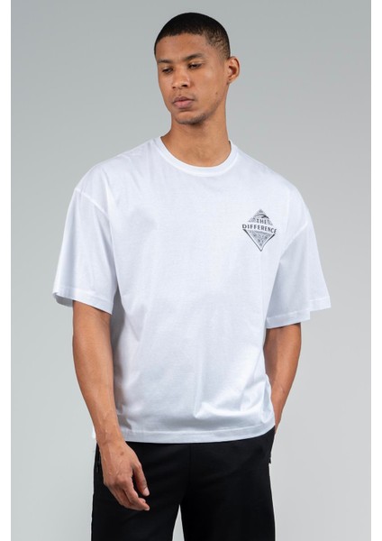 Oversize Erkek Bisiklet Yaka Beyaz T-shirt modelleri