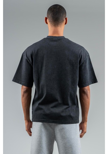 Oversize Erkek Bisiklet Yaka Siyah- T-shirt fiyatları