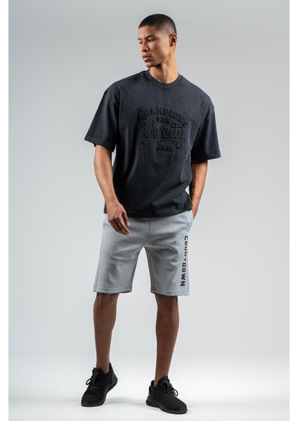 Oversize Erkek Bisiklet Yaka Siyah- T-shirt fırsatları