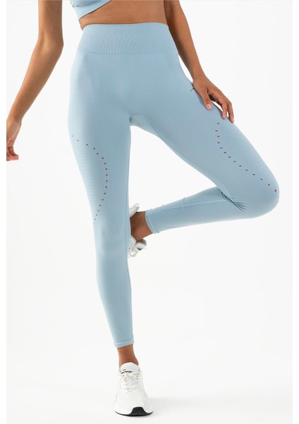 SlimFit Kadın Sisli Mavi Tayt 812118