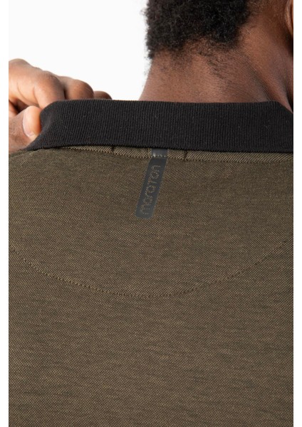 Regular Erkek Polo Yaka Uzun Kol Haki Sweatshirt 22432 indirimleri