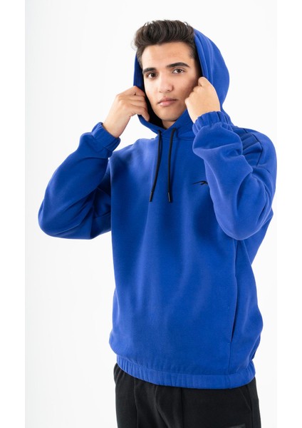 Sportswear Comfort Erkek Kapşonlu Düşük Kol Outdoor Saks Sweatshirt 22678