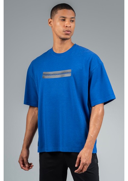 Oversize Erkek Bisiklet Yaka Saks T-shirt modelleri