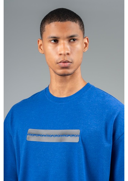 Oversize Erkek Bisiklet Yaka Saks T-shirt indirimleri