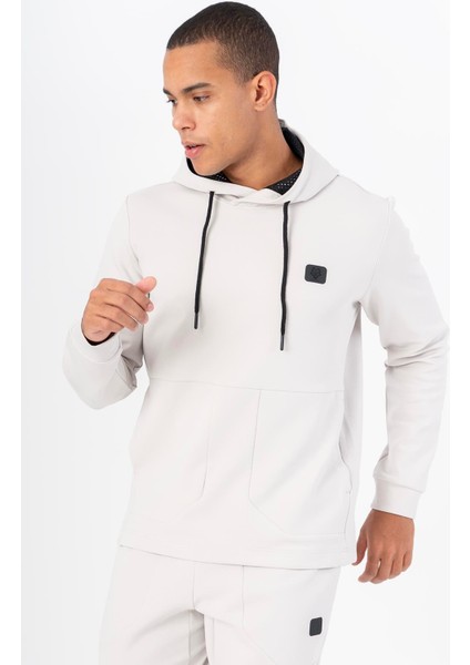 Regular Erkek Kapşonlu Takma Kol Gümüş Gri Sweatshirt 22482 modelleri