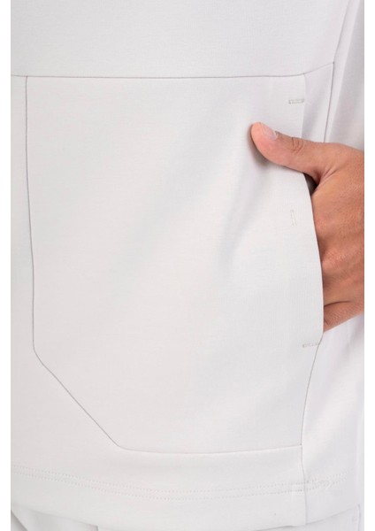 Regular Erkek Kapşonlu Takma Kol Gümüş Gri Sweatshirt 22482 indirimleri