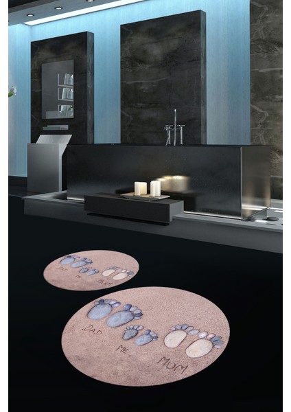 3D Dijital Baskılı Kaymaz Taban Yıkanabilir Yuvarlak Ikili Banyo Takımı, N-Y-Klozet-16-Mavi, modelleri