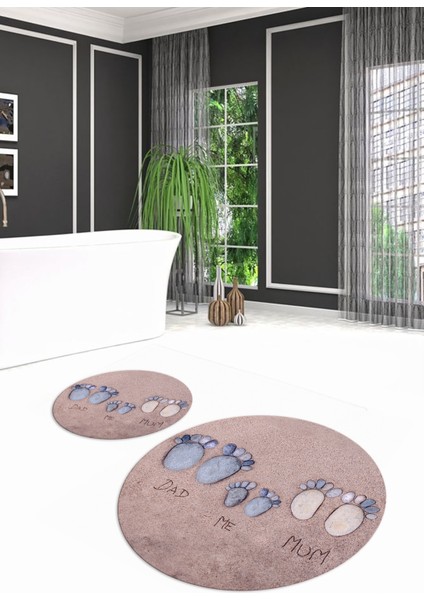 3D Dijital Baskılı Kaymaz Taban Yıkanabilir Yuvarlak Ikili Banyo Takımı, N-Y-Klozet-16-Mavi, indirimleri