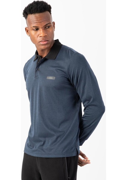 Regular Erkek Polo Yaka Uzun Kol Siyahmelanj Sweatshirt 22432 fiyatları