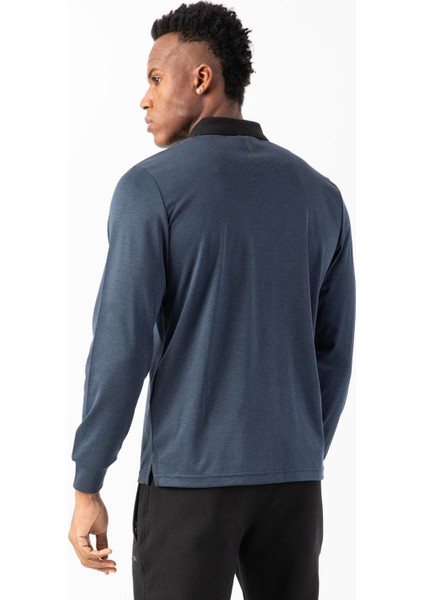 Regular Erkek Polo Yaka Uzun Kol Siyahmelanj Sweatshirt 22432 fırsatları