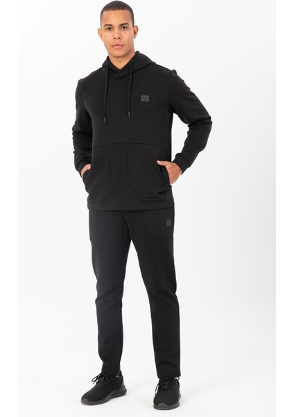 Regular Erkek Kapşonlu Takma Kol Siyah Sweatshirt 22482 indirimleri