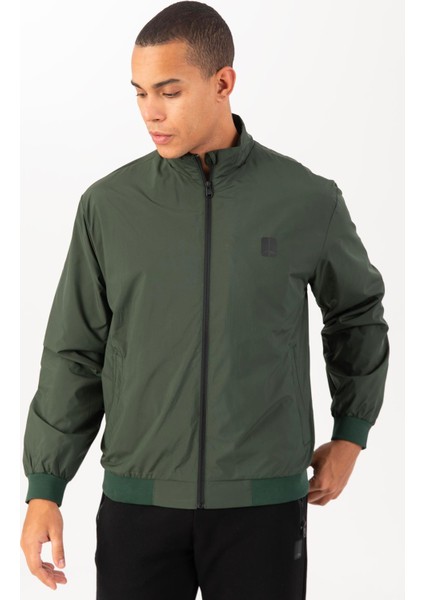 Regular Erkek Dik Yaka Takma Kol Yeşil Ceket 21871